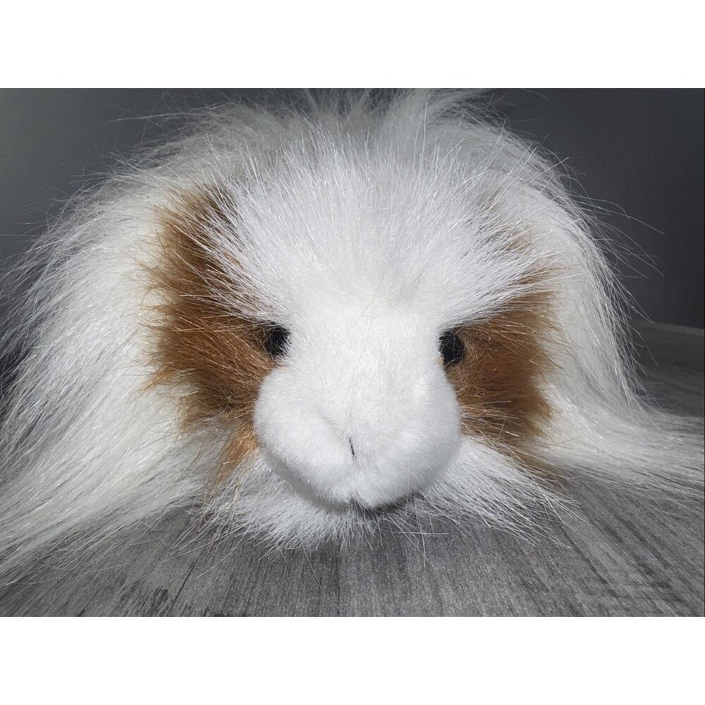 Aurora QUINCY Long Hair Guinea Pig 10" Plush Brown White Stuffed Animal Toy